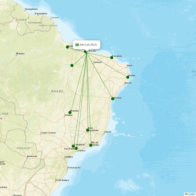 Route map over SLZ airport