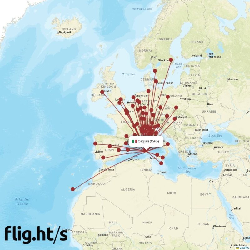 Route map over SMI airport