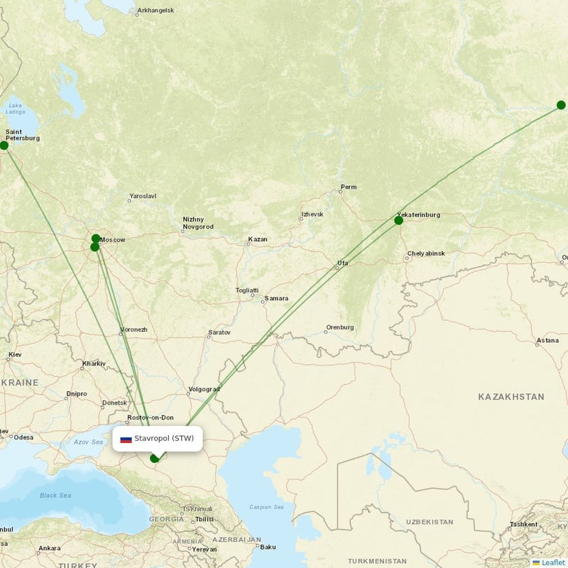 Route map over STW airport