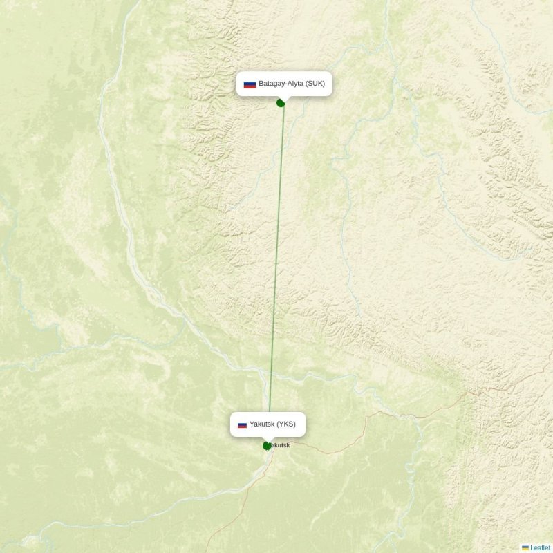 Route map over SUK airport
