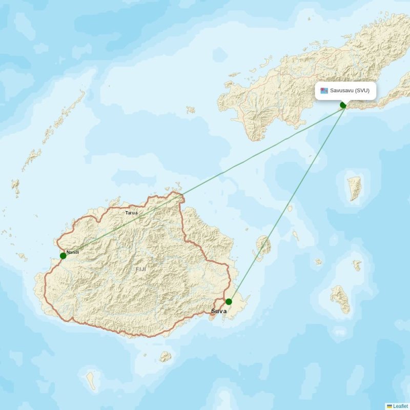Route map over SVU airport