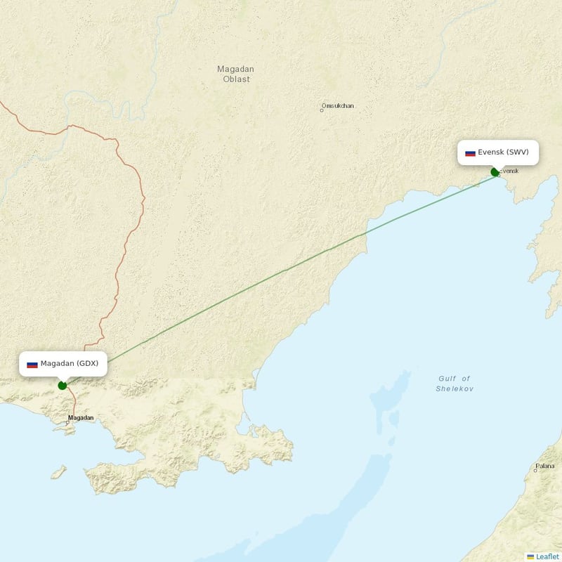 Route map over SWV airport