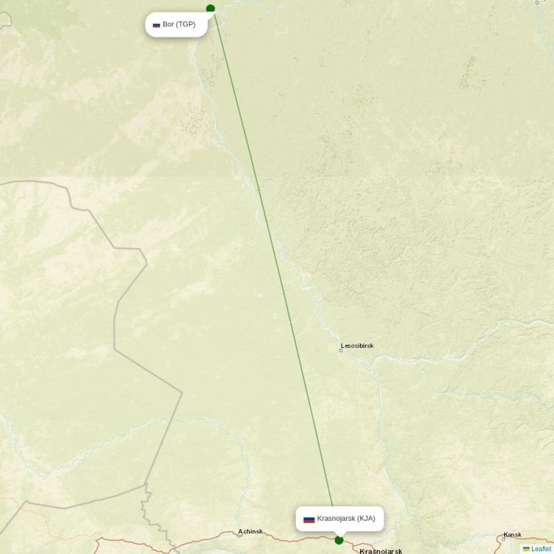 Route map over TGP airport
