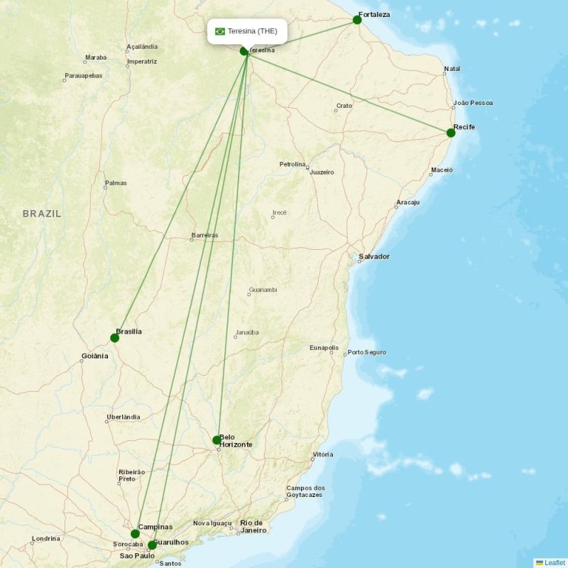 Route map over THE airport