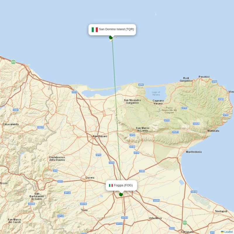 Route map over TQR airport