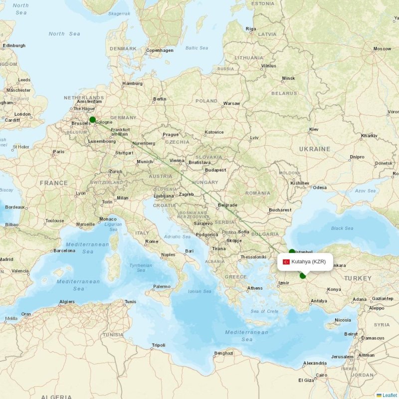 Route map over TSR airport