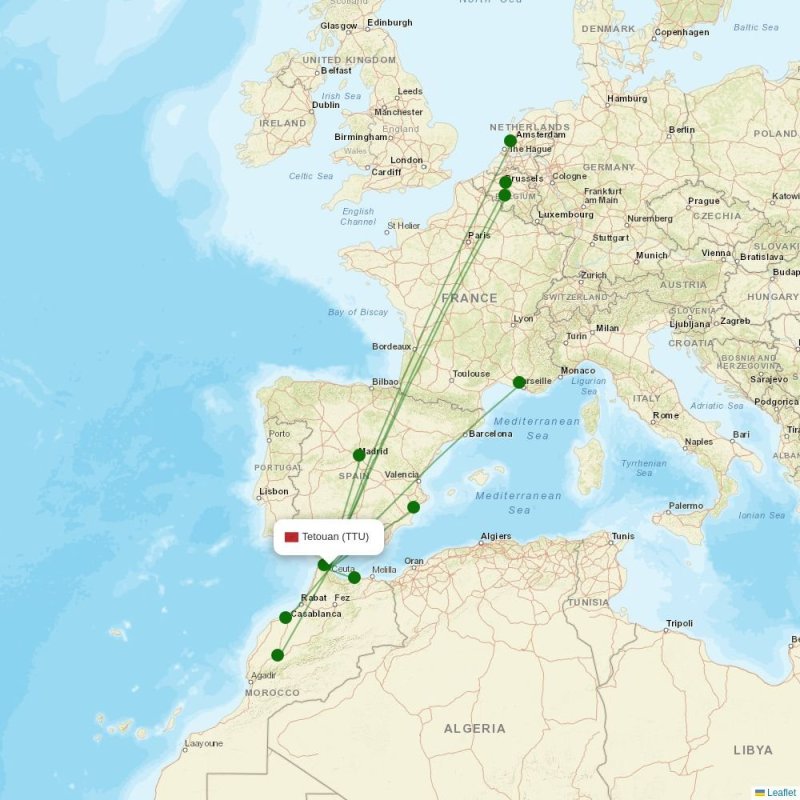 Route map over TTU airport