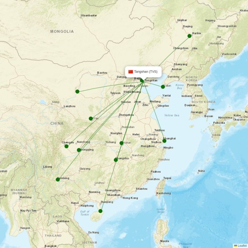 Route map over TVS airport