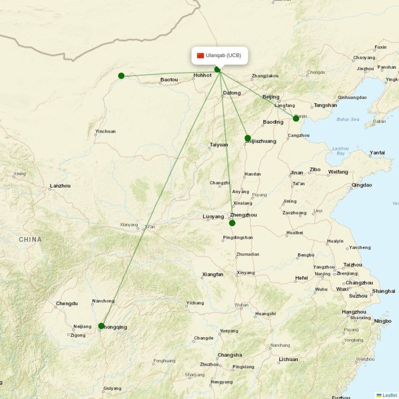 Route map over UCB airport