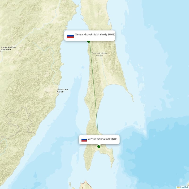 Route map over UHS airport
