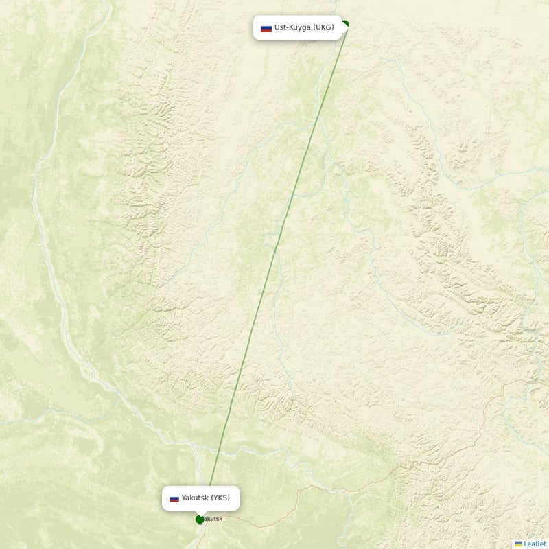 Route map over UKG airport