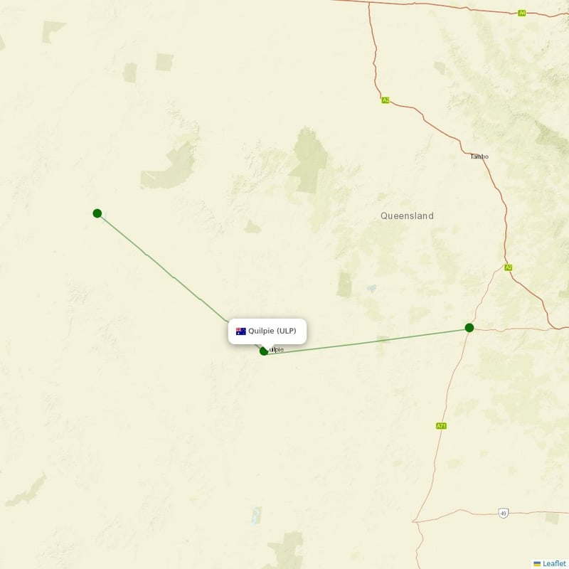 Route map over ULP airport
