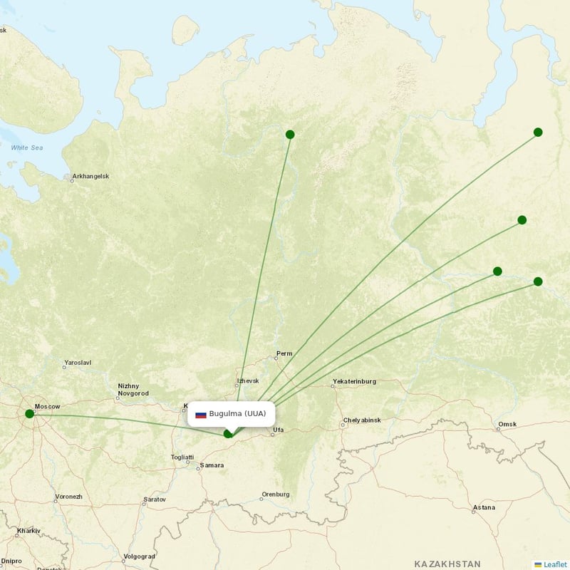Route map over UUA airport