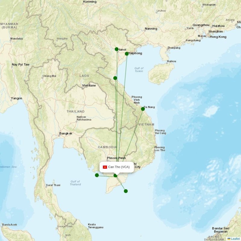Route map over VCA airport