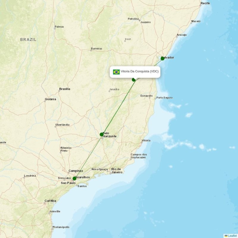 Route map over VDC airport