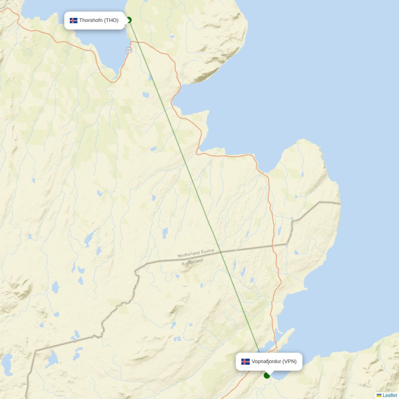 Route map over VPN airport