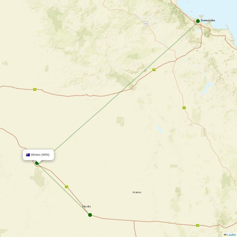Route map over WIN airport