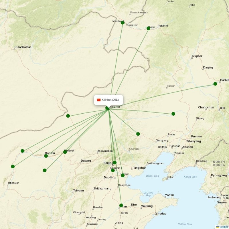 Route map over XIL airport