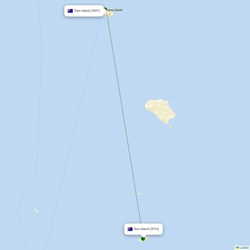 Route map over XMY airport