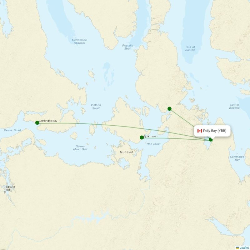 Route map over YBB airport
