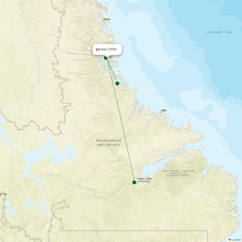 Route map over YDP airport