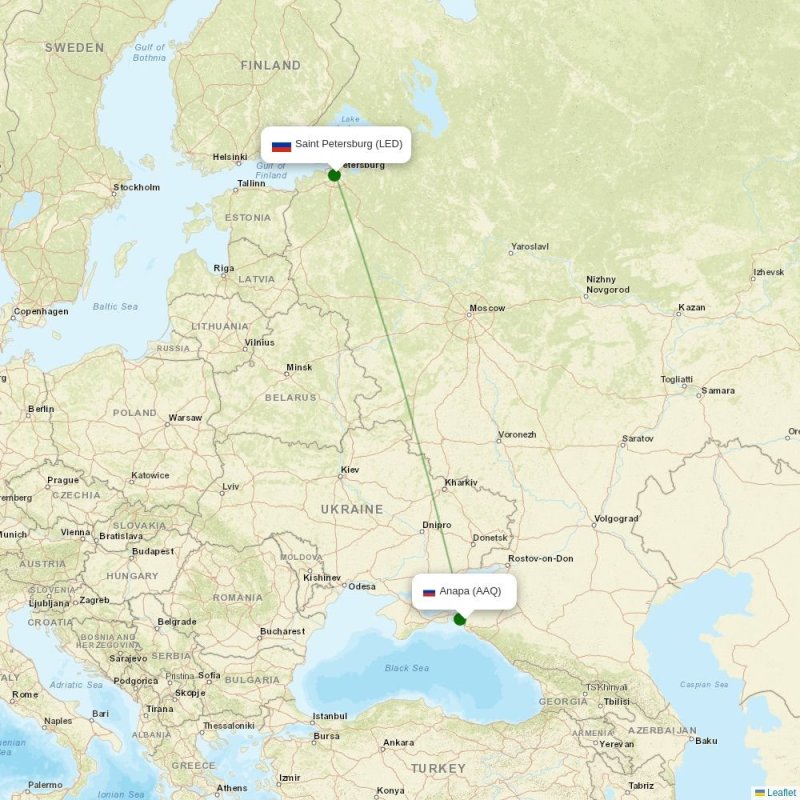 Route map over YGG airport
