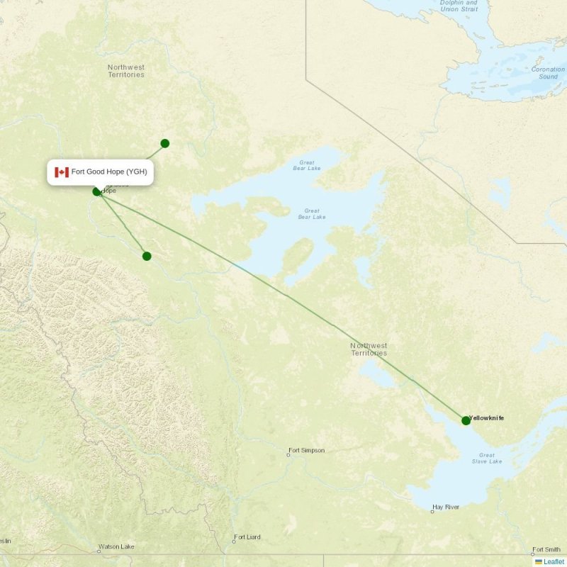 Route map over YGH airport
