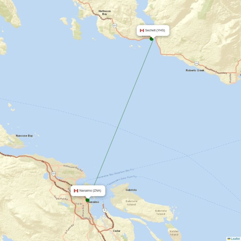 Route map over YHS airport