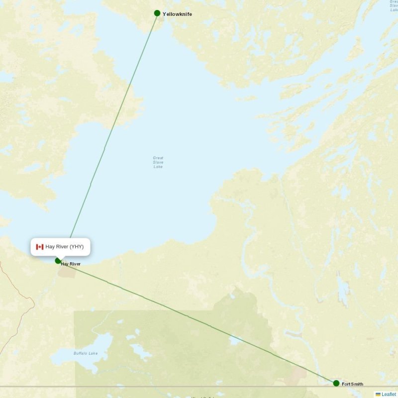 Route map over YHY airport