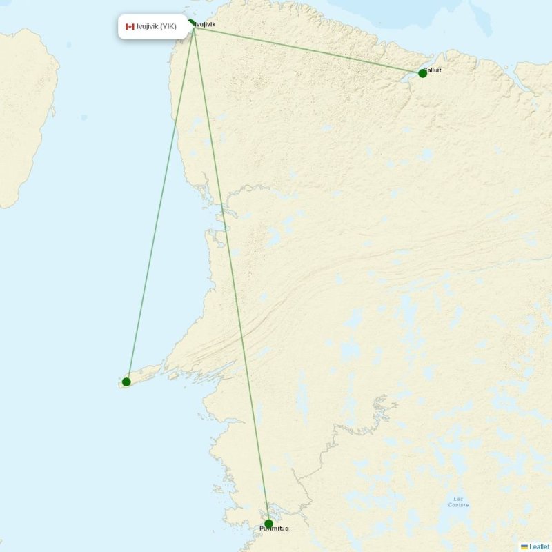 Route map over YIK airport