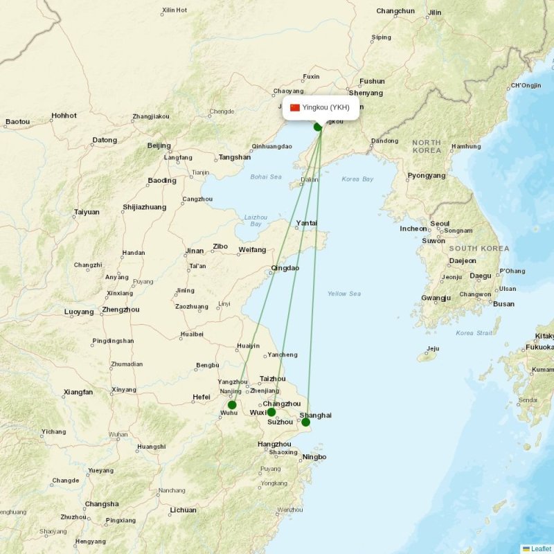 Route map over YKH airport