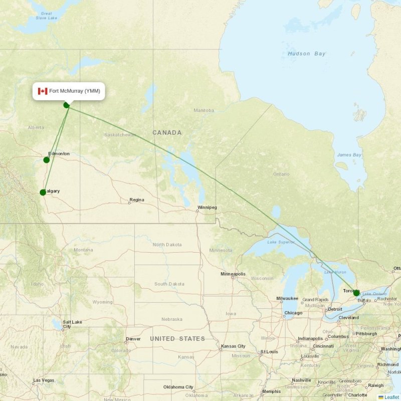 Route map over YMM airport