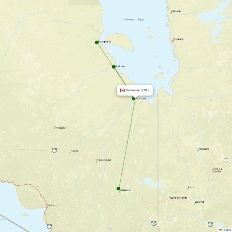Route map over YMO airport