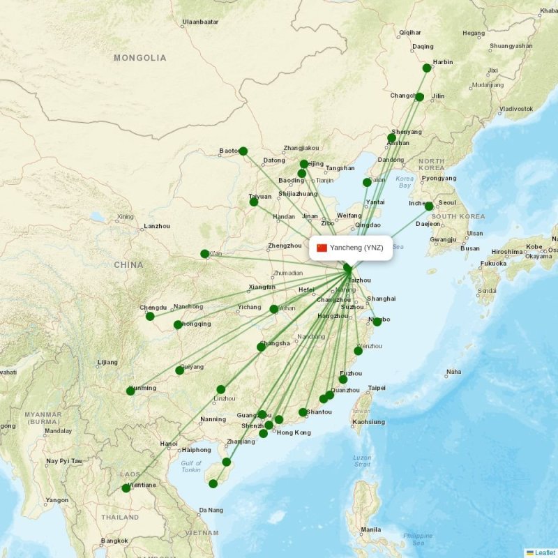 Route map over YNZ airport