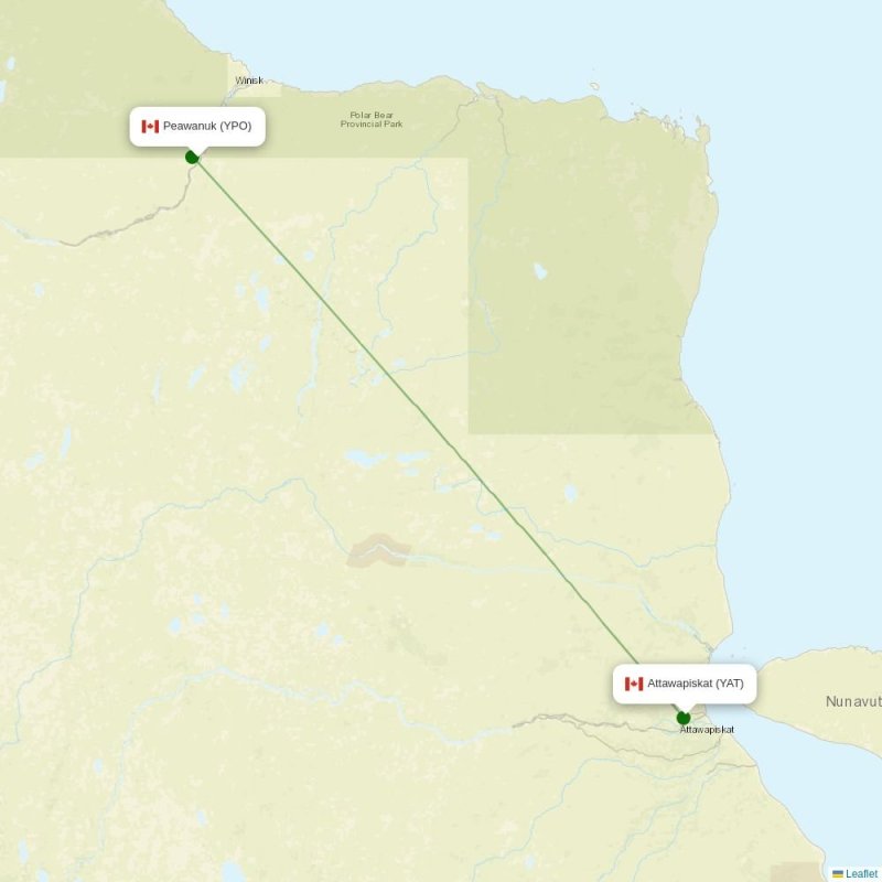 Route map over YPO airport