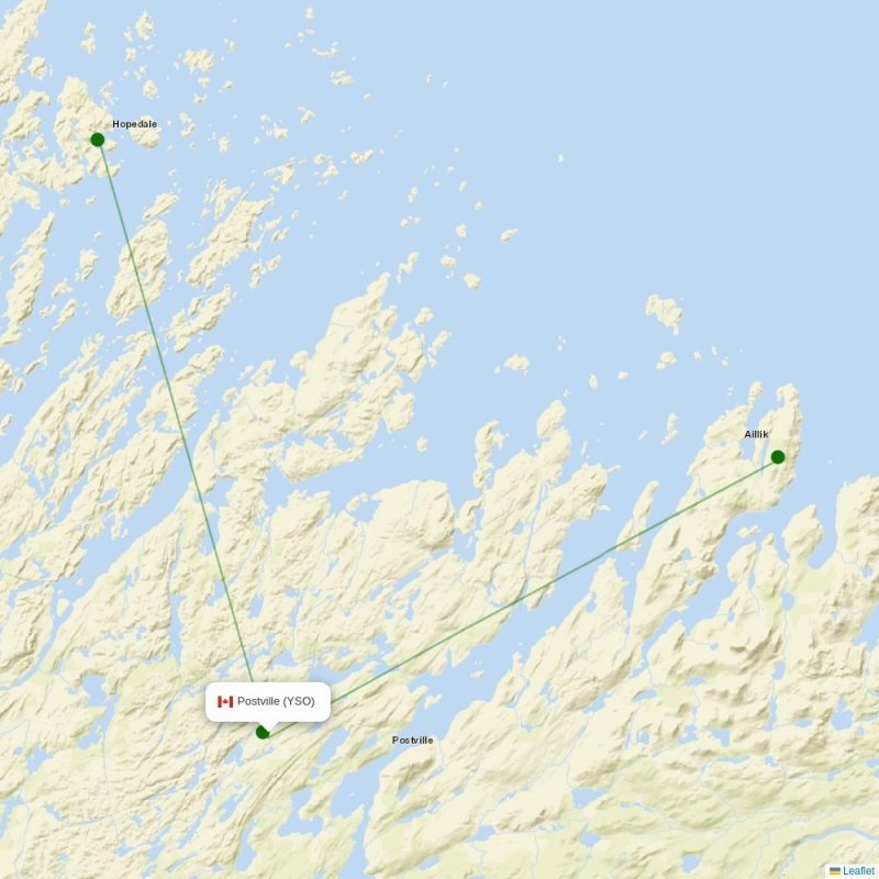 Route map over YSO airport