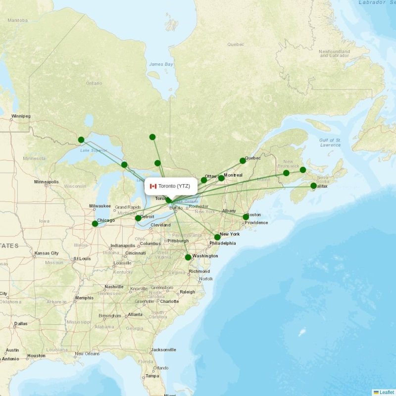 Route map Toronto  YTZ airport