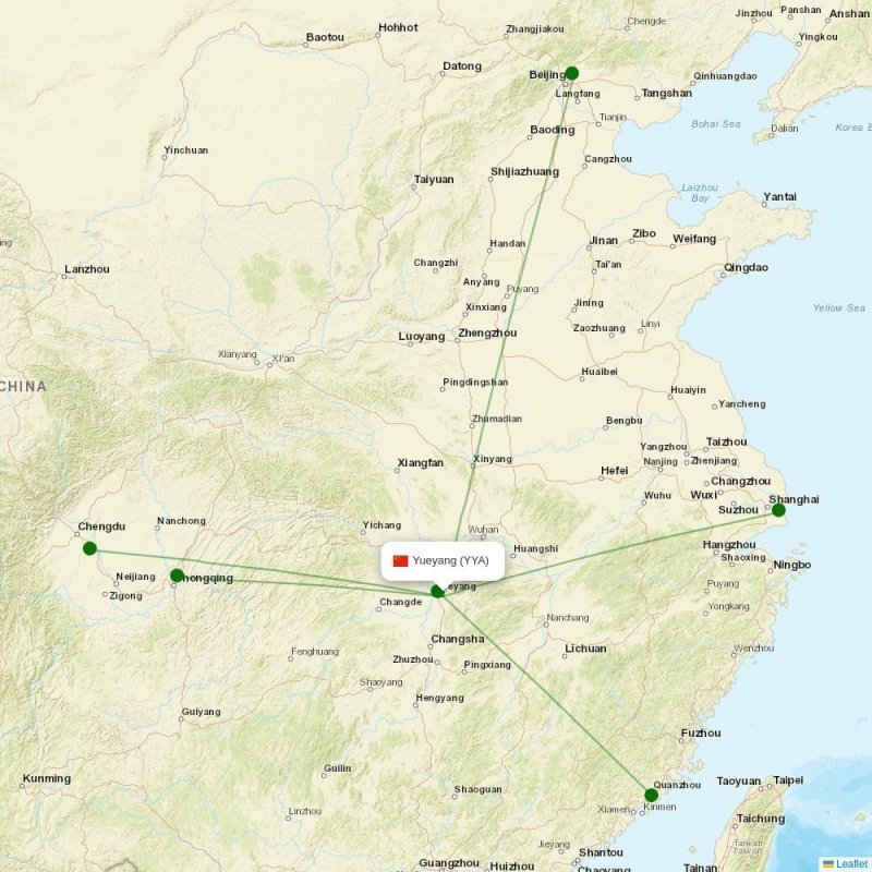 Route map over YYA airport