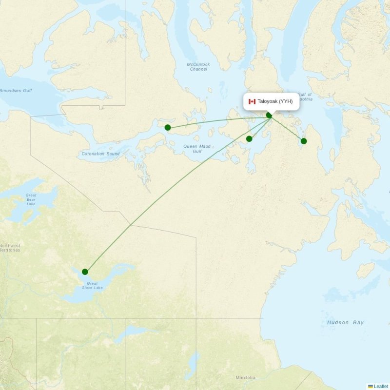 Route map over YYH airport