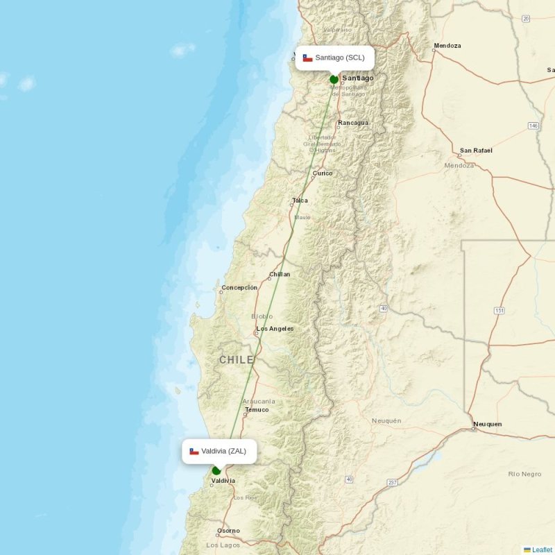 Route map over ZAL airport