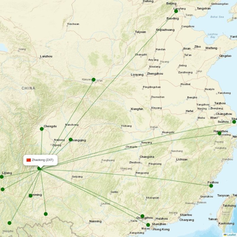 Route map over ZAT airport