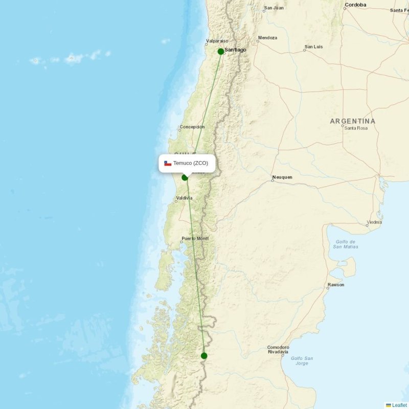 Route map over ZCO airport