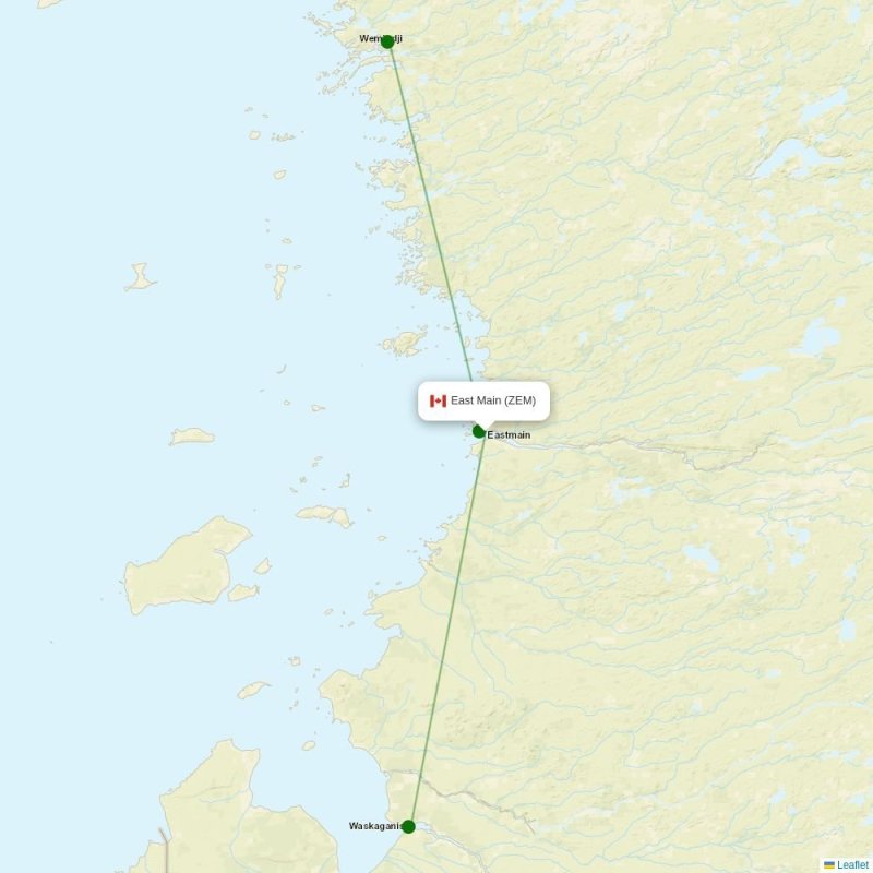 Route map over ZEM airport