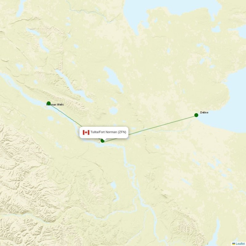 Route map over ZFN airport