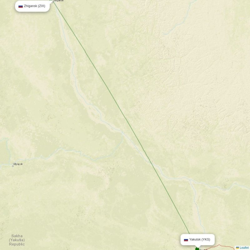 Route map over ZIX airport