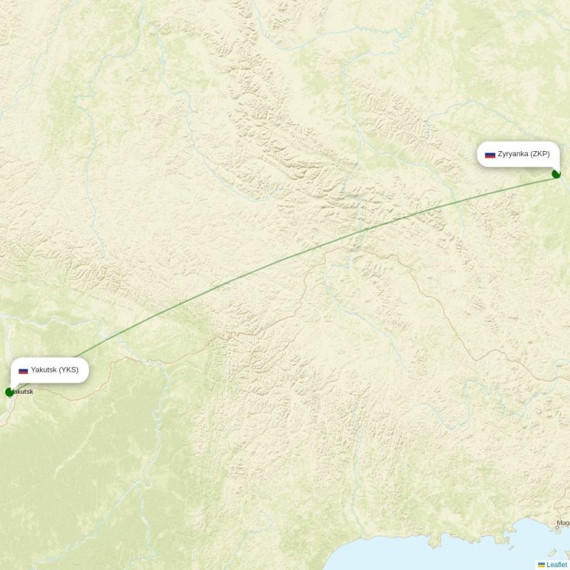 Route map over ZKP airport