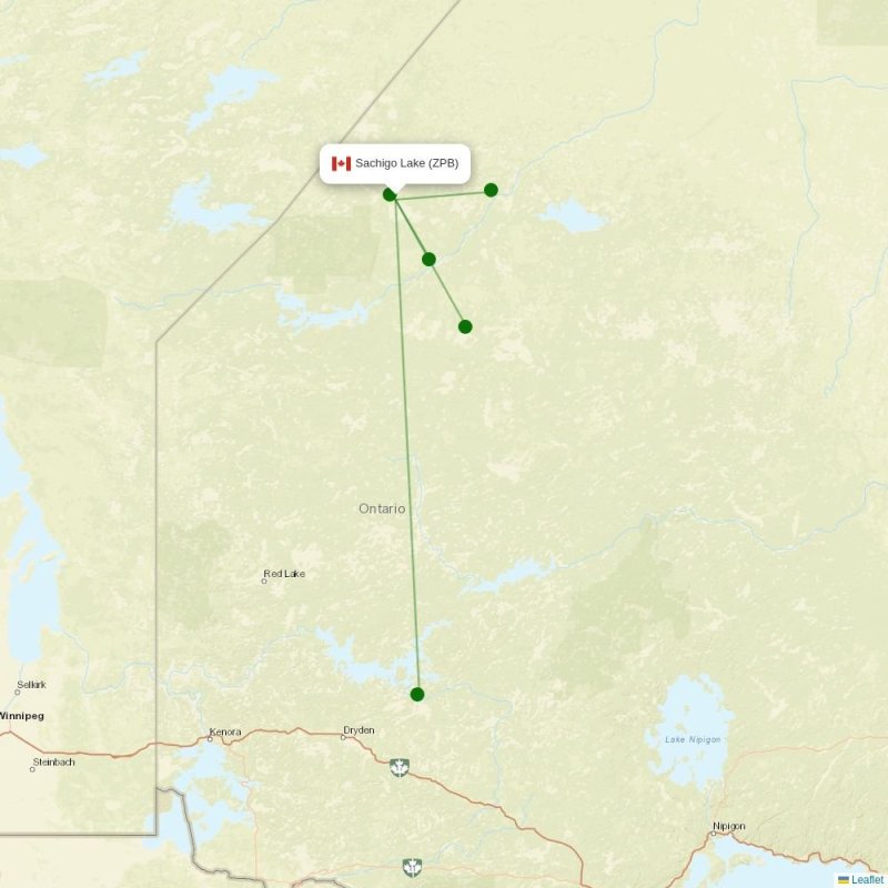 Route map over ZPB airport