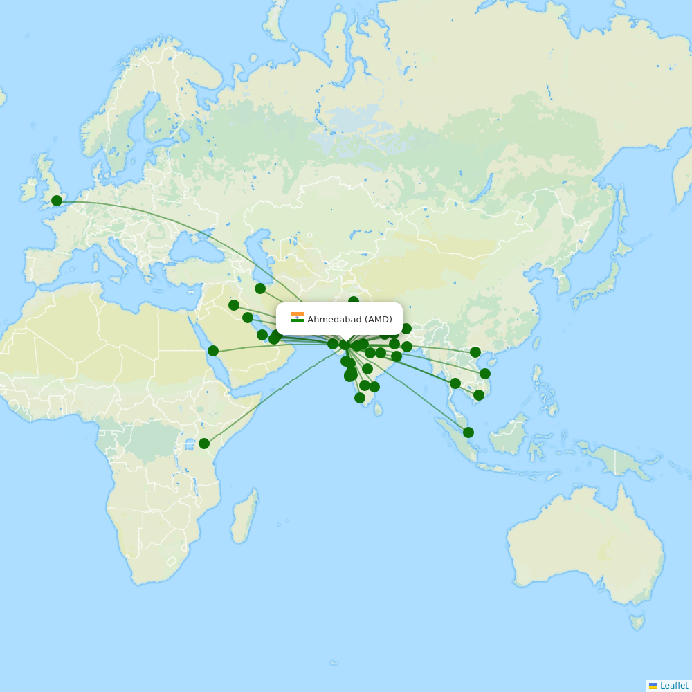 Route map over AMD airport