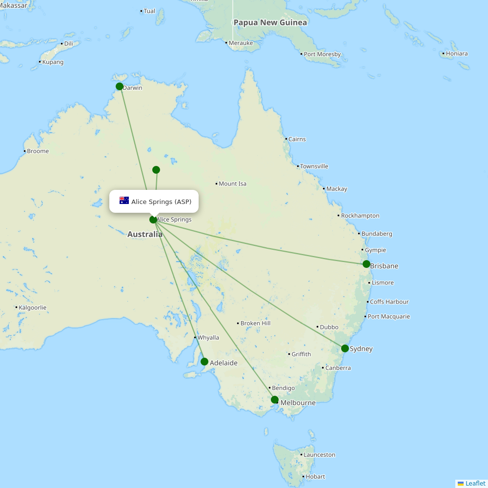 Route map Alice Springs  ASP airport