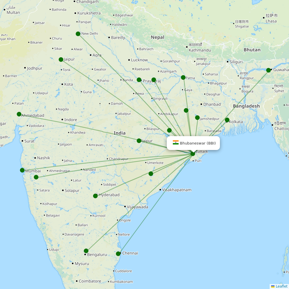 Bhubaneshwar destination map